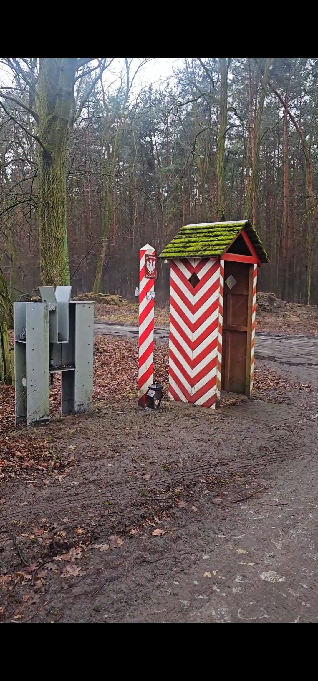 Szlaban graniczny na dawnej granicy polsko-niemieckiej